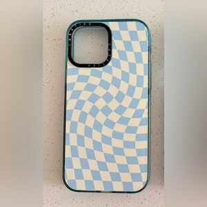 Casetify Blue Wavy Check Phone Case